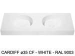 Plan vasque lavabo circulaire ⦰ 35 cm sur mesure Largeur 100 à 201 x P 40 à 51 cm Finition lisse 10 couleurs au choix, Anti bactérien Résine Akrytan® dans la masse Livraison Offerte.